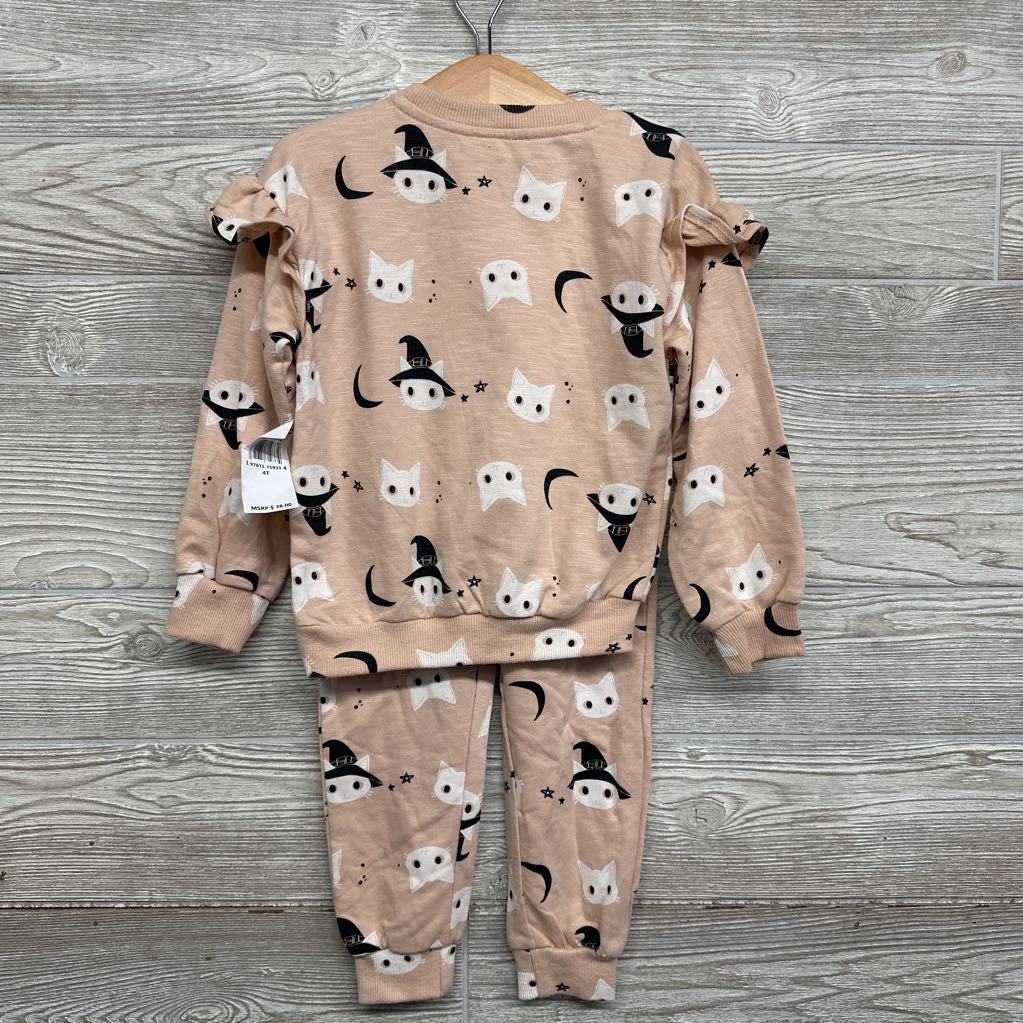 NEW Crewneck & Sweatpants Cats 4t