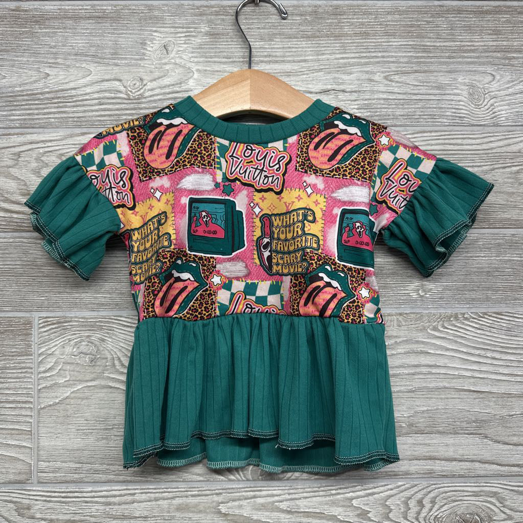 Handmade Peplum Shirt What's Your Favorite Scary Movie 12-18M