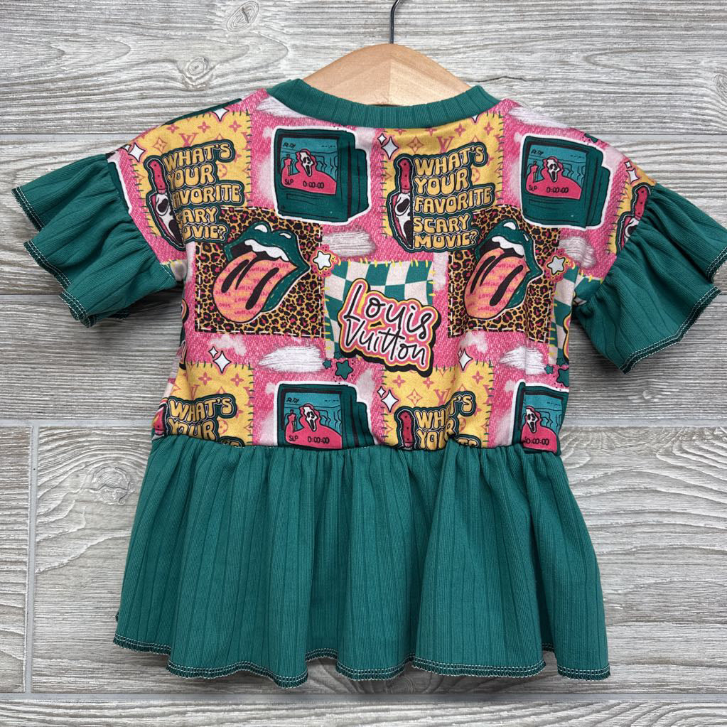 Handmade Peplum Shirt What's Your Favorite Scary Movie 12-18M