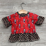 Handmade Peplum Shirt Scream 6-12M