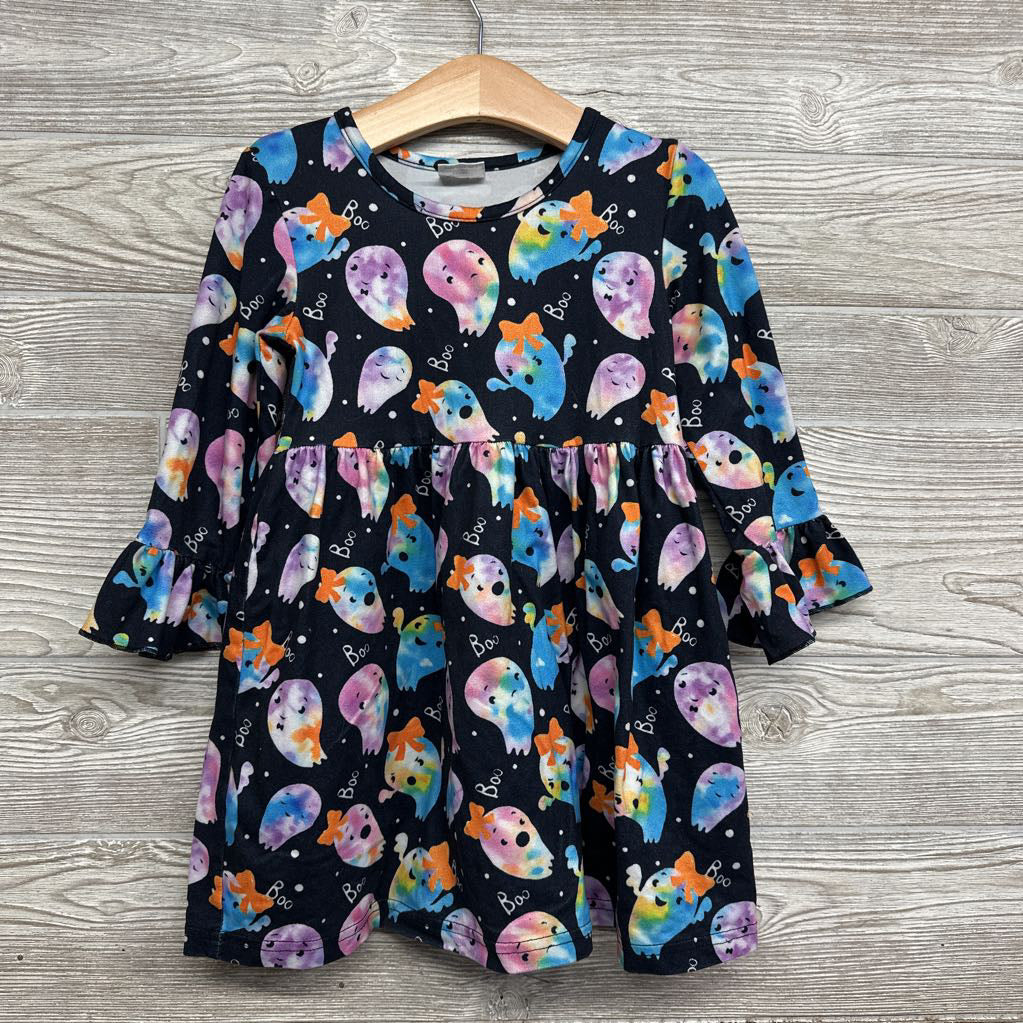LS Dress Tie Dye Ghosts 4-5