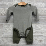 Striped Bamboo Bodysuit & French Terry Joggers 3M
