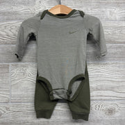 Striped Bamboo Bodysuit & French Terry Joggers 3M
