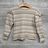 Ribbed LS Shirt Stripes & Ruffles 3t