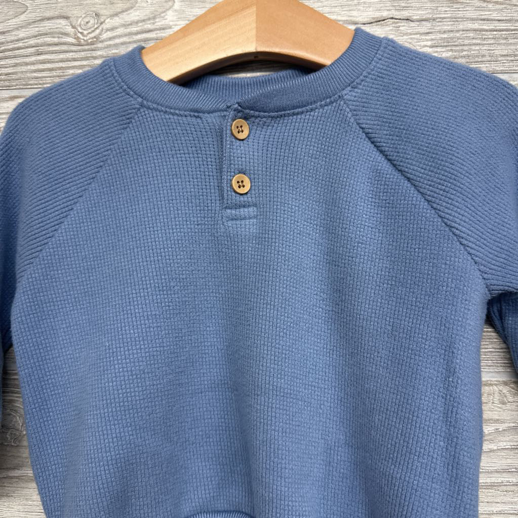 Waffle Knit Henley Pullover 6-12M