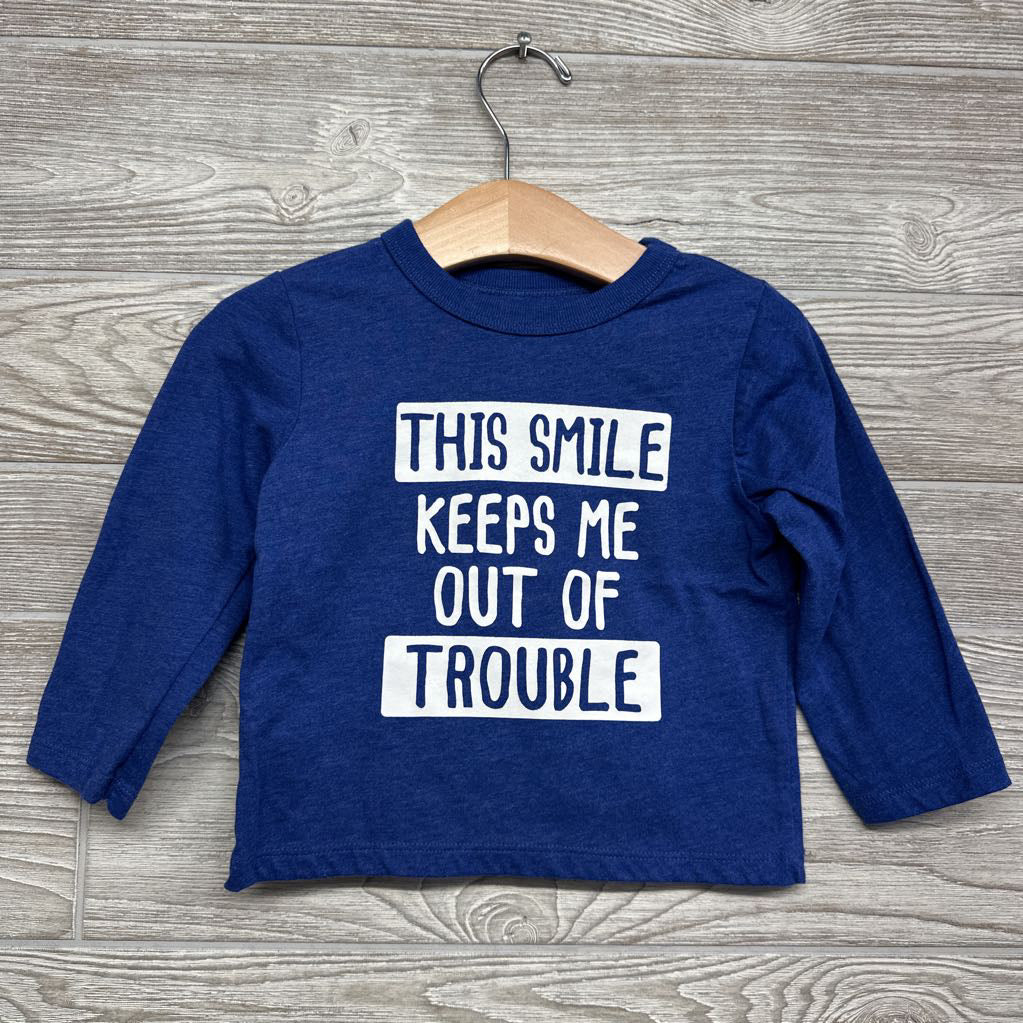 NEW LS Shirt This Smile Keeps Me Out Of Trouble 12-18M