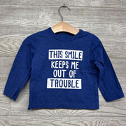 NEW LS Shirt This Smile Keeps Me Out Of Trouble 12-18M