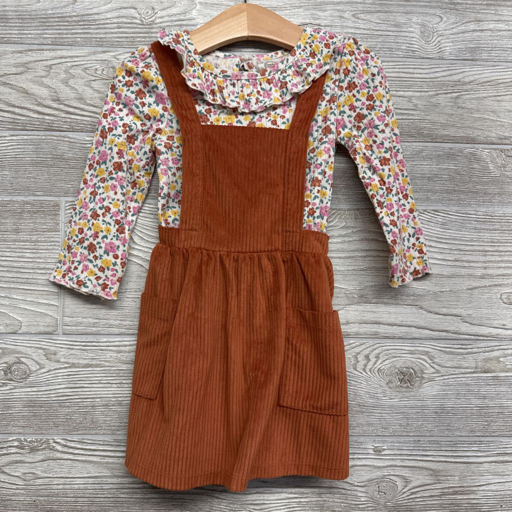 Ribbed Jumper & LS Shirt Flowers 2t