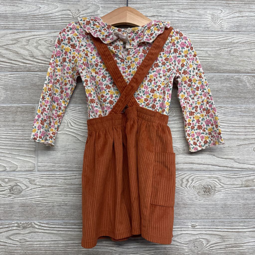 Ribbed Jumper & LS Shirt Flowers 2t