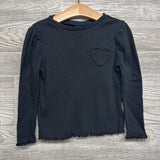 Ribbed LS Shirt Heart Pocket 3t