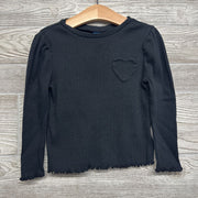 Ribbed LS Shirt Heart Pocket 3t