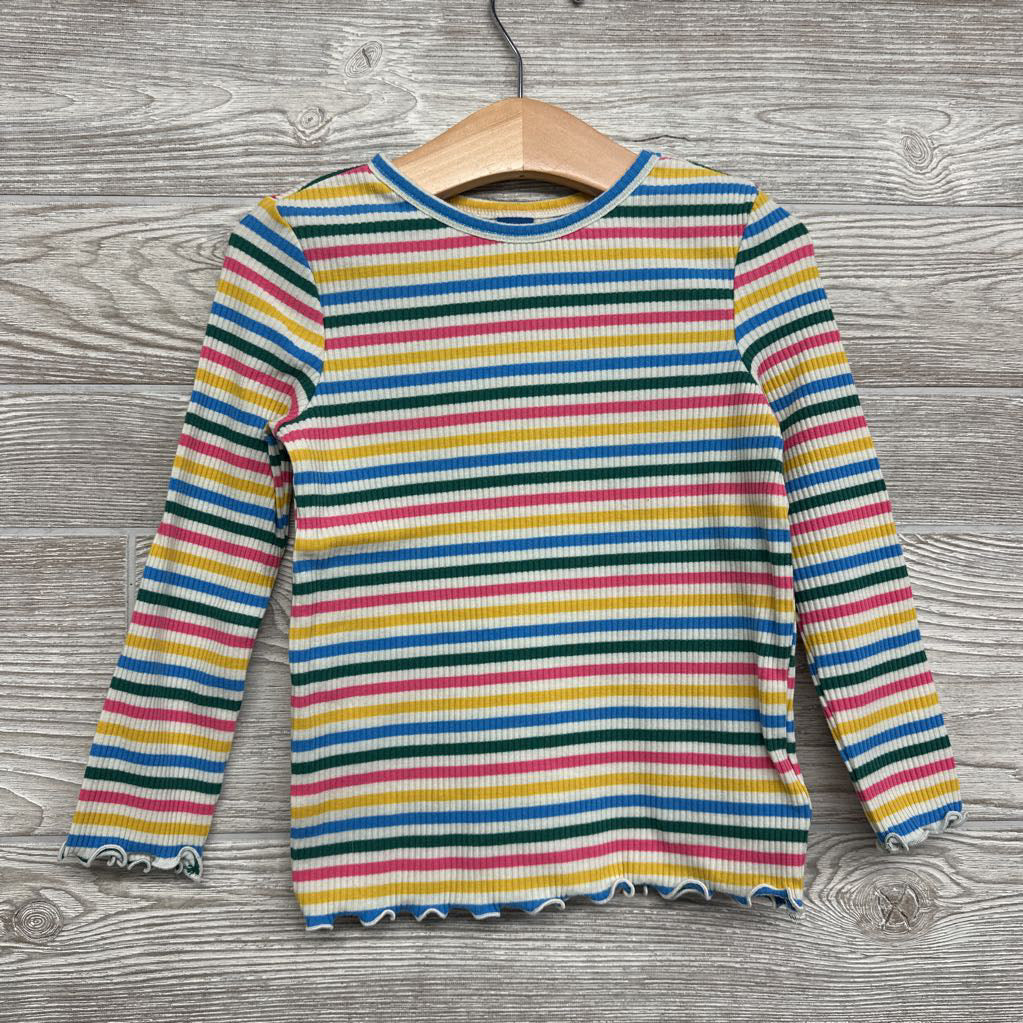 Lettuce Trim Ribbed Shirt Stripes 3t