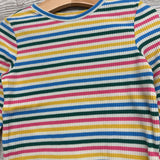 Lettuce Trim Ribbed Shirt Stripes 3t