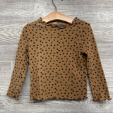 Ribbed Lettuce Trim Shirt Dots 3t