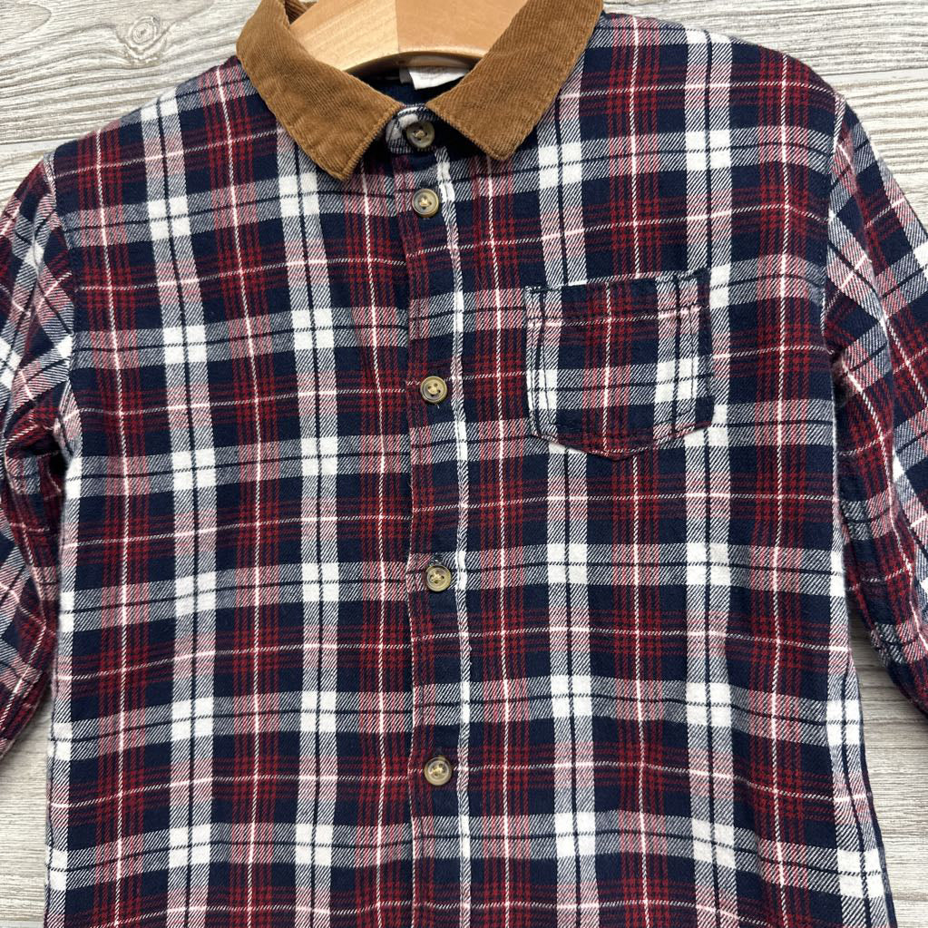 Fleece Lined Button Up Plaid Shirt 2t