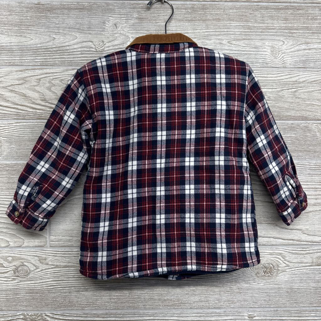 Fleece Lined Button Up Plaid Shirt 2t