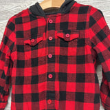 Gingham Button Up Shirt W/ Hood 3t