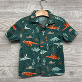 Button Up SS Shirt Dinosaurs 3t