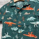Button Up SS Shirt Dinosaurs 3t