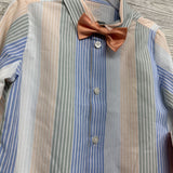 NEW Button Up Shirt Stripes W/ Tie 4t