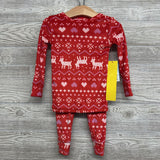NEW 2 Pc Plush Pj Hearts 2t