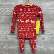 NEW 2 Pc Plush Pj Hearts 2t
