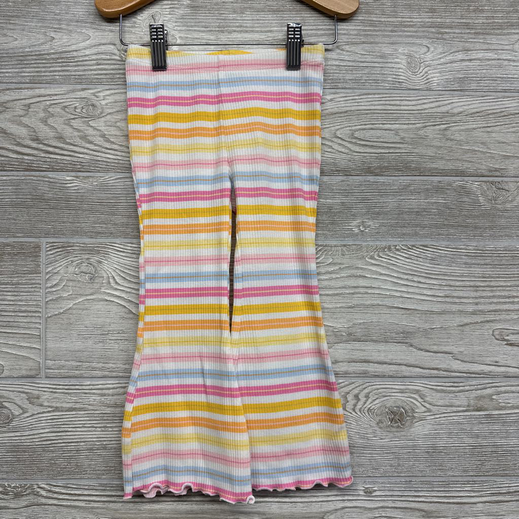 Ribbed Flare Pants Stripes Lettuce Trim 3t
