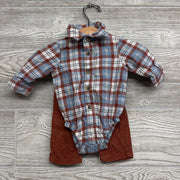 Button Up Plaid Shirt & Corduroy Pants NB
