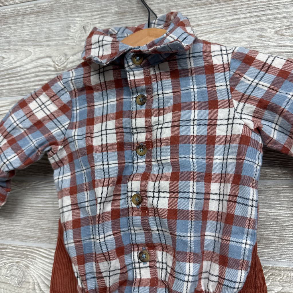 Button Up Plaid Shirt & Corduroy Pants NB