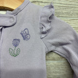 Ribbed Sleep N Play Flower & Ruffles 0-3M