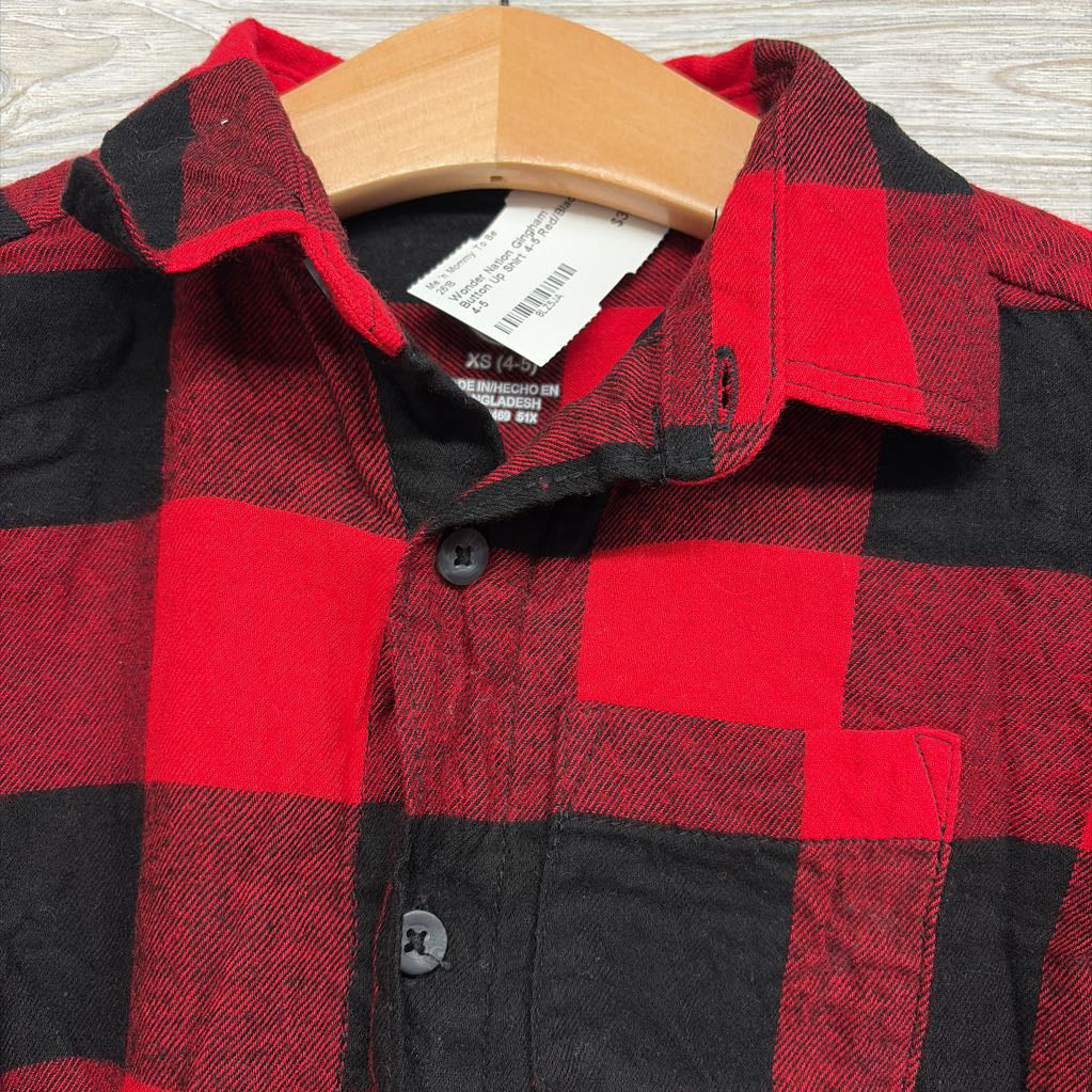 Gingham Button Up Shirt 4-5