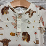 Viscose Coverall Farm Animals 6-12M