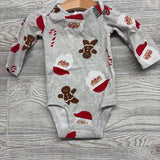 LS Bodysuit Santa & Gingerbread Man 6M