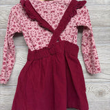 Corduroy Jumper & Lettuce Trim Shirt Flowers 2t