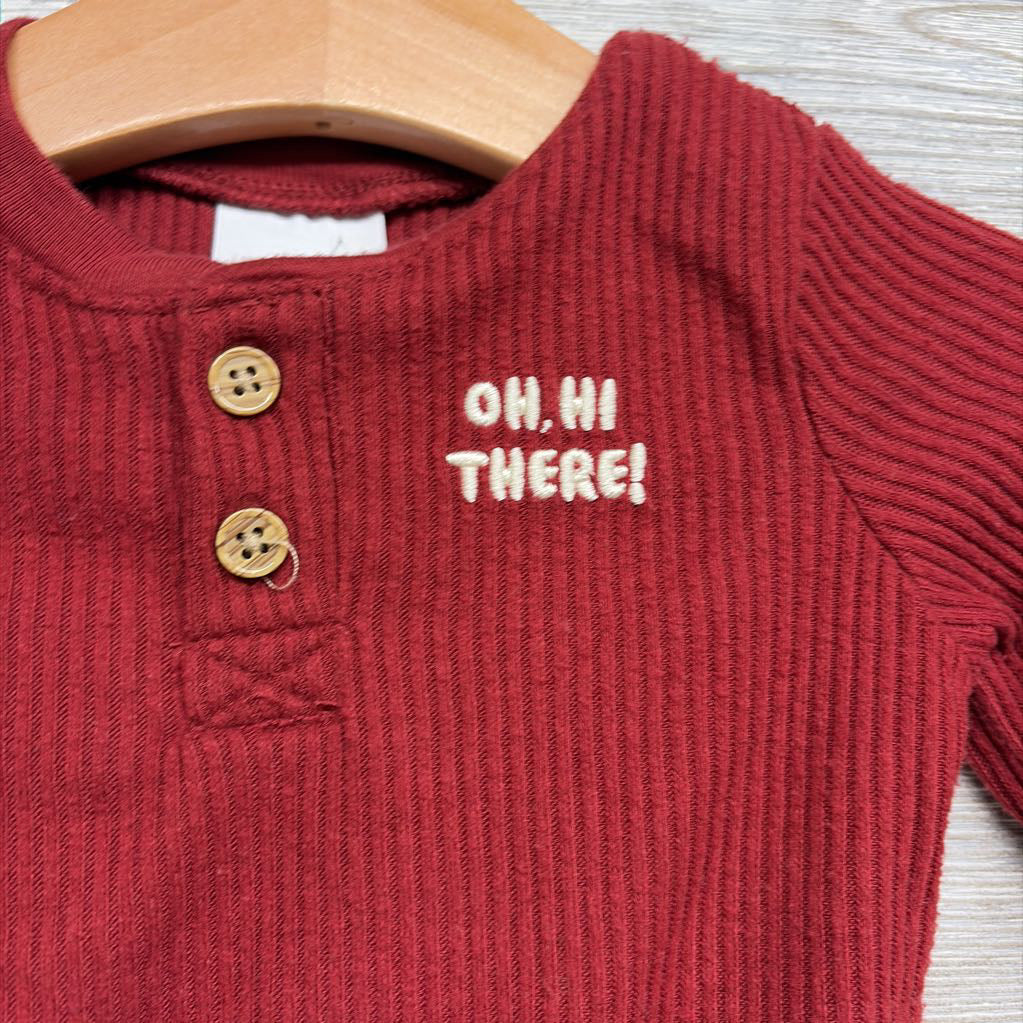 Ribbed Henley Shirt Oh, Hi There 6M