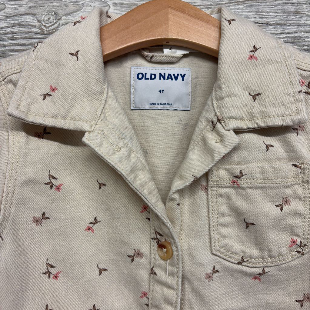 Denim Jacket Flowers 4t