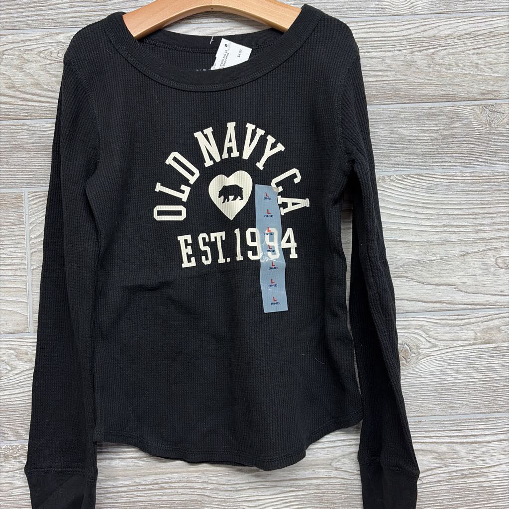 NEW Waffle Knit LS Shirt Logo 10-12