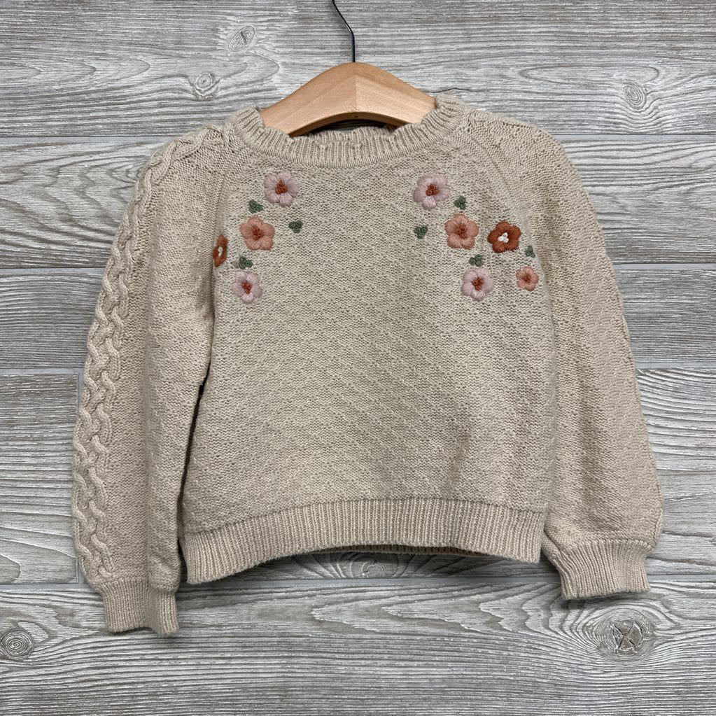 Sweater Embroidered Flowers 3t