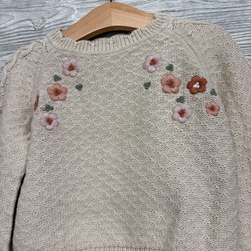 Sweater Embroidered Flowers 3t