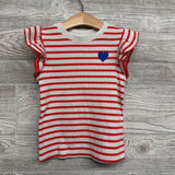 Striped Ribbed Shirt Heart Ruffles