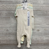 NEW Organic 3 Pk Ribbed Sleep N Play Stripes 3M