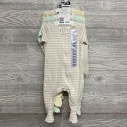 NEW Organic 3 Pk Ribbed Sleep N Play Stripes 3M