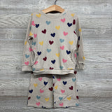 Waffle Knit LS Shirt & Pants Hearts 5t