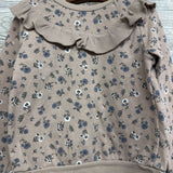 Floral Sweatshirt W/ Ribbed Ruffle & Ribbed Leggings 6