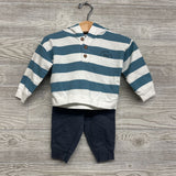 Striped Henley Hoodie Playground & Sweatpants 12M