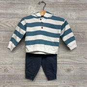 Striped Henley Hoodie Playground & Sweatpants 12M