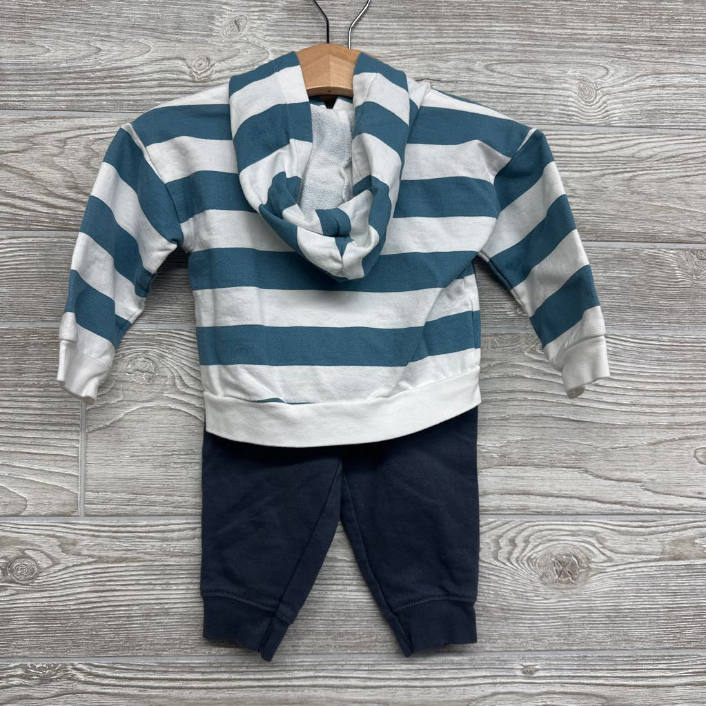 Striped Henley Hoodie Playground & Sweatpants 12M