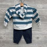 Striped Henley Hoodie Playground & Sweatpants 12M