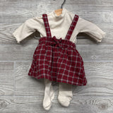 Plaid Jumper & Ribbed Mock Neck Shirt & Tights NB