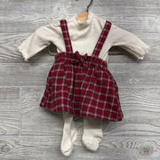 Plaid Jumper & Ribbed Mock Neck Shirt & Tights NB